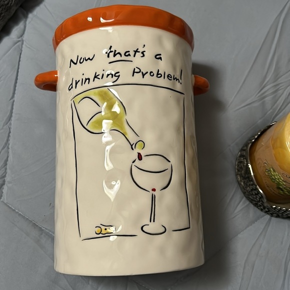 Glass wine decor & classic Chardonnay candle with holder - Picture 2 of 13